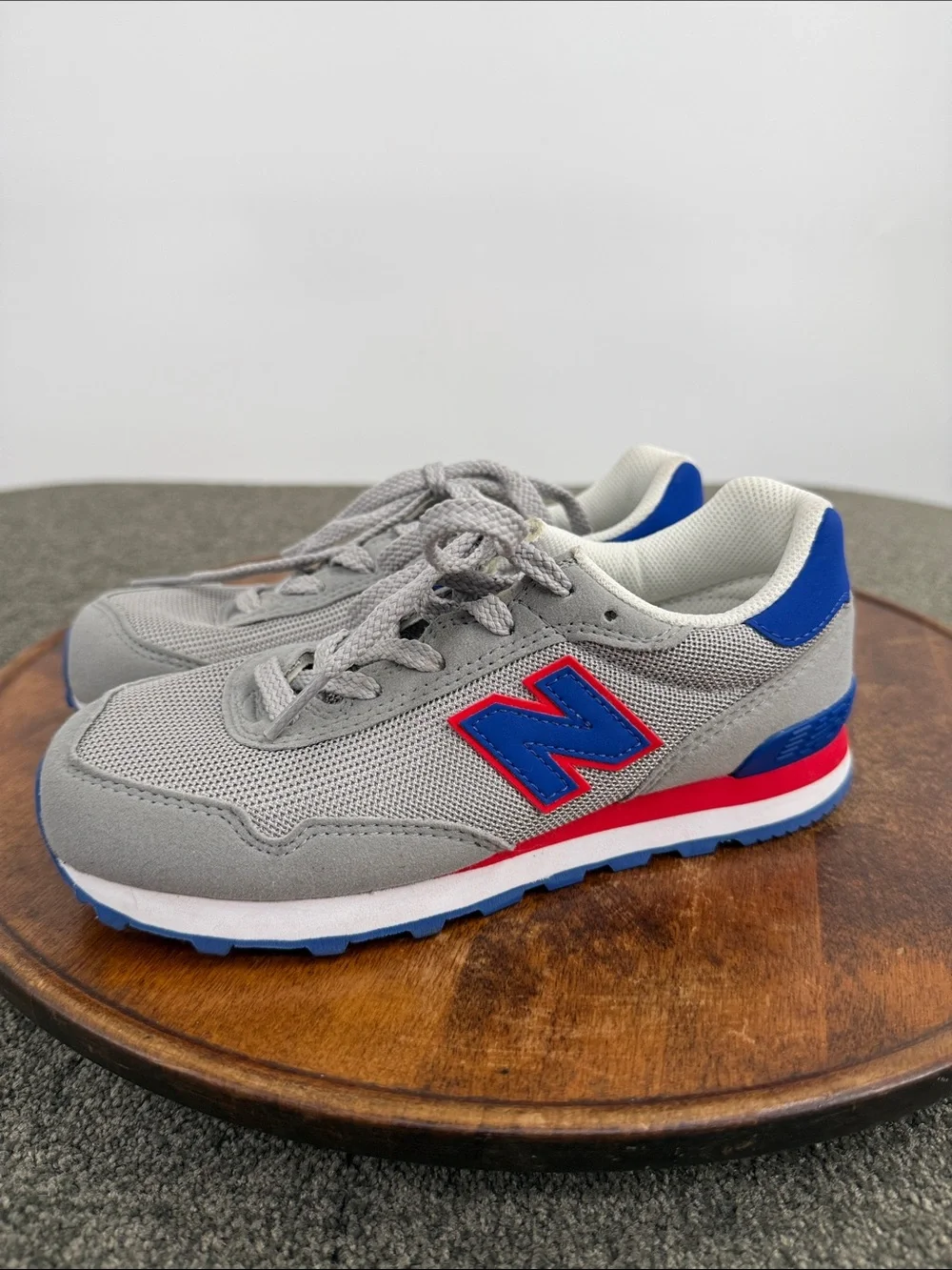 New Balance Shoes Kids 2 515 Gray Blue Red Lace Sneaker Gym Play School Athletic
